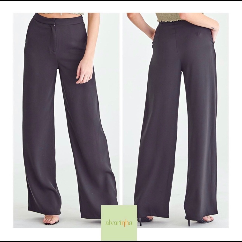 Woven Wide Leg Trouser Pant